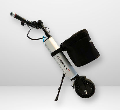 Front mounted removable basket for Companion Power Add-on for manual wheelchairs