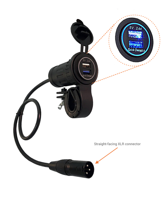 Dual-port USB Charger Adaptor for Mobility Scooters and Powerchairs
