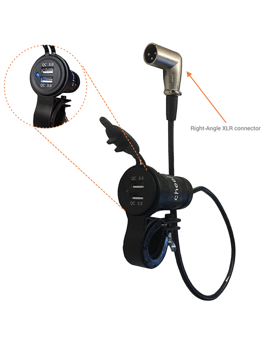 Dual-port USB Charger Adaptor for Mobility Scooters and Powerchairs